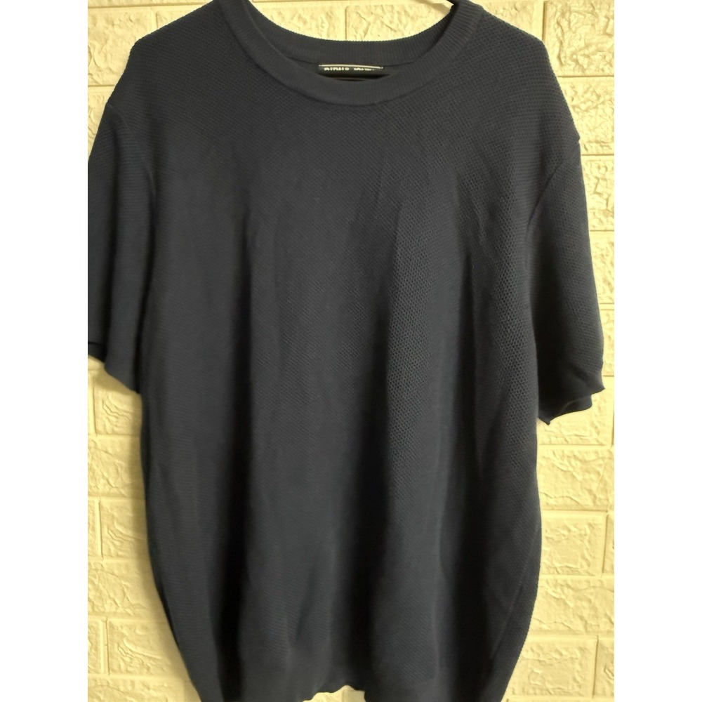 PJ Paul Jones Mens 2XL Navy Blue Knit Short Sleeve Pullover Sweater